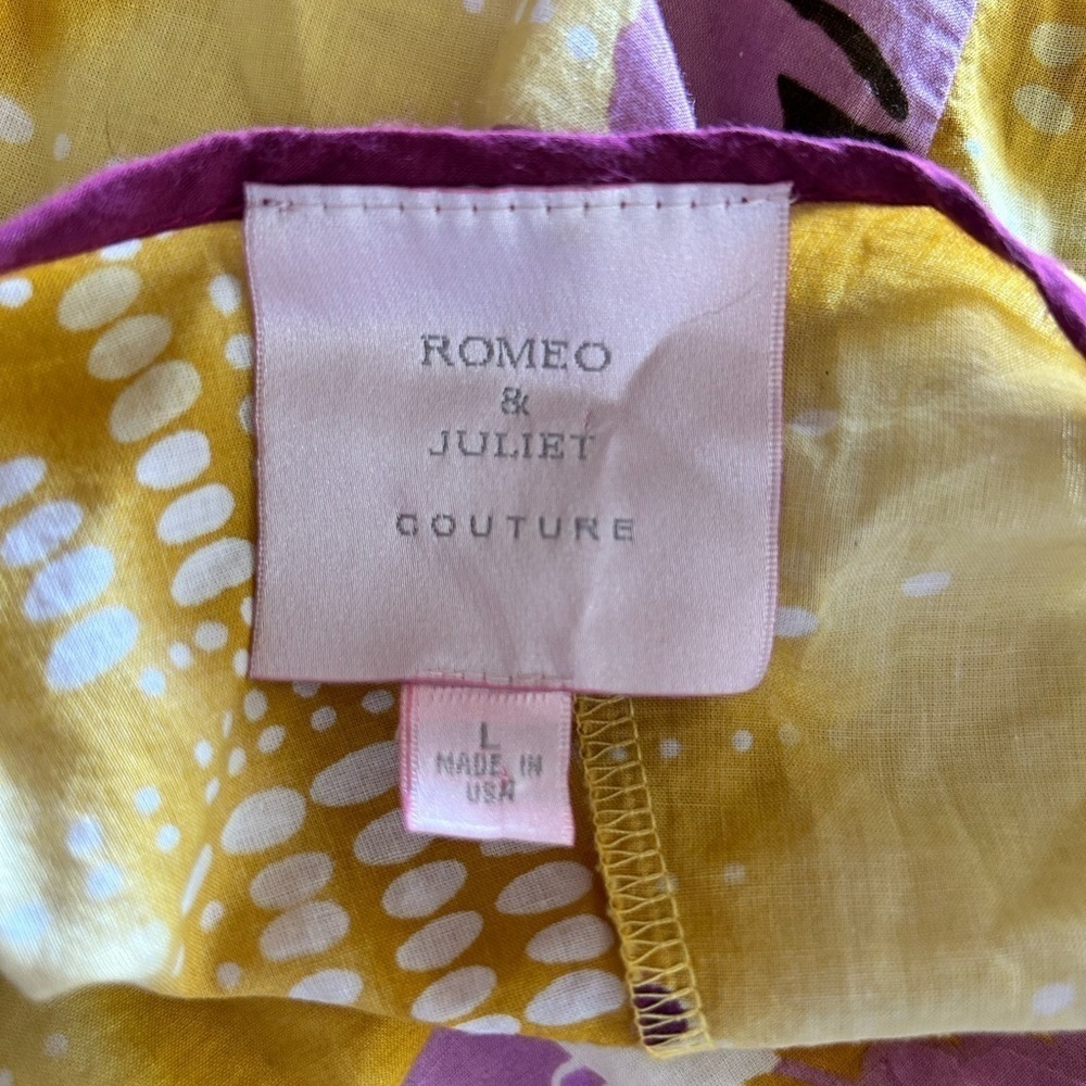 ROMEO & JULIET Couture Anthropologie Bohemian Boho Cotton Dress Lined Size L EC - Picture 5 of 6